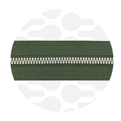 Photo of Moss Green - #M3 Silver | Metal Zipper Tape