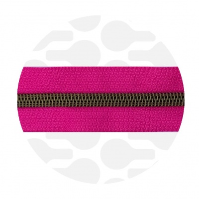 Radiant Magenta - #S5 Bronze | Nylon Coil Zipper Tape | 1 meter