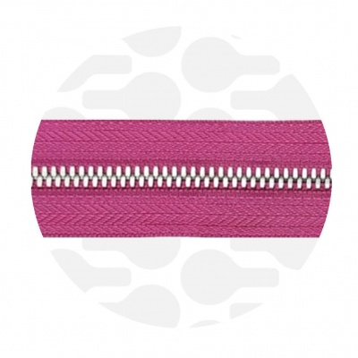 Hot Pink - #M5 Silver | Metal Zipper Tape