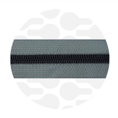 Stone Grey - #5S Black | Nylon Coil Zipper Tape | 1 meter