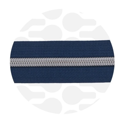 Ink blue - #5S Silver | Zip Nylon | 10 mètres