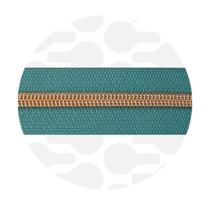 Mineral green - #S5 Rose Gold | Nylon Coil Zipper Tape | 10 meter