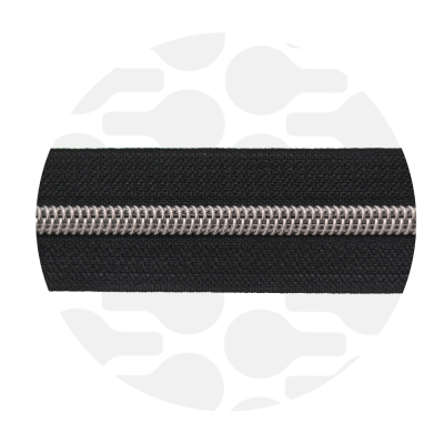 Pure Black - #5S Silver | Zip Nylon | 3 mètres