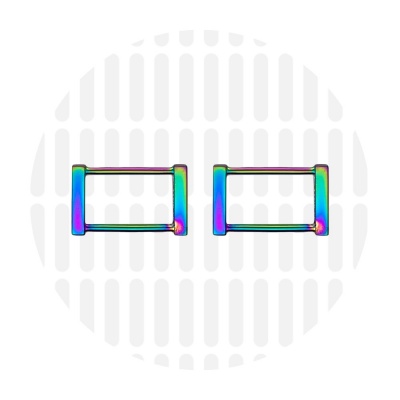 Edge | Rectangular ring | 32 mm | Iridescent Rainbow