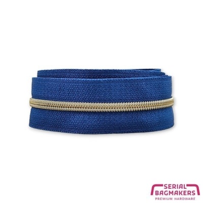 Stormy Blue - #3S Bronze | Nylon Coil Zipper Tape | 3 meter