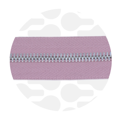 Dusty pink - #3M Silver | Ruban zip métallique
