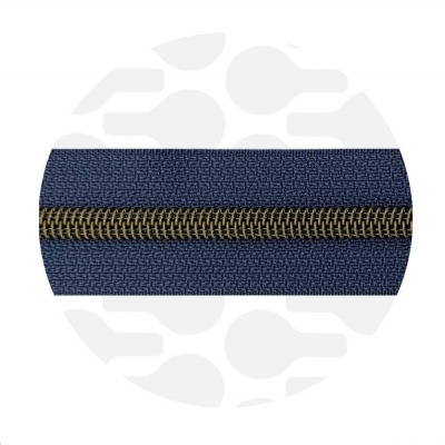 Vintage blue - #S5 Bronze | Nylon Coil Zipper Tape | 1 meter