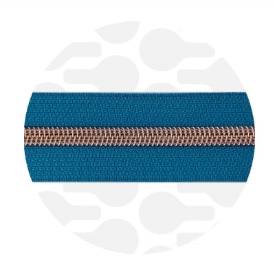 Lagoon Blue - #S5 Rose Gold | Zip Nylon | 1 meter