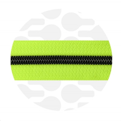 Neon Yellow - #5S Gunmetal | Nylon Coil Zipper Tape | 1 meter