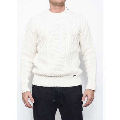 Belstaff Zip Shoulder Aran Crew Ivory Foto van Belstaff Zip Shoulder Aran Crew Ivory