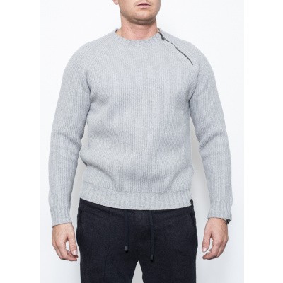 Belstaff Fishermans Rib Crew Neck Grey Foto van Belstaff Fishermans Rib Crew Neck Grey
