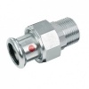 Image of BONFIX press fitting galvanized steel 3-piece coupling external thread 22mm x 1inch FR