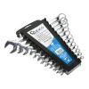 Image of GEKO Polished Combination Wrench Set 12-Piece 6–22 mm Metric – With Storage Rack