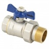 Afbeelding van BONFIX messing draadfitting kogelkraan blauwe vlindergreep 1inch RRp