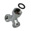 Afbeelding van BONFIX messing verchroomd draadfitting Y-stuk met swifel moer 3/4inch RRpR