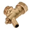 Afbeelding van BONFIX messing knelfitting knie met aftap 15mm x 1/2inch FF