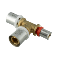 BONFIX Alu-pers messing persfitting T-stuk verloop 25mm x 25mm x 16mm FFF