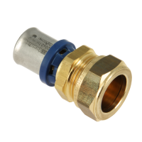 BONFIX Alu-pers messing persfitting verloop naar knelfitting recht verlopend 20mm x 22mm