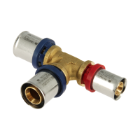 BONFIX Alu-pers messing persfitting T-stuk verloop 20mm x 20mm x 16mm