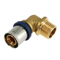 BONFIX Alu-pers messing persfitting bocht / knie 20mm x 1/2inch