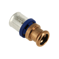 BONFIX Alu-pers - messing perskoppeling / persfitting - recht verlopend 20mm x 22mm