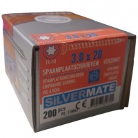 Silvermate spaanplaatschroeven 3.0 x 20 voldraad verzinkt - 200 stuks