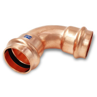 AesPRES Uniko koper persfitting bocht 90 graden 15mm