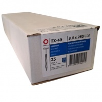 Tellerkopschroeven 8.0 x 280 deeldraad - 25 stuks