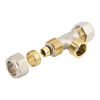  BONFIX Alu-knel koppeling messing T-stuk buitendraad 16mm x 3/4inch x 16mm FRF