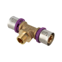 BONFIX Alu-pers messing persfitting T-stuk 26mm x 1/2inch x 26mm FRF