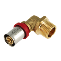 BONFIX Alu-pers - messing perskoppeling / persfitting - bocht / knie met buitendraad 16mm x 3/4inch