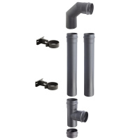 SPKP pellet 80 – pelletkachel rookkanaal set 1 zwart diameter Ø80mm