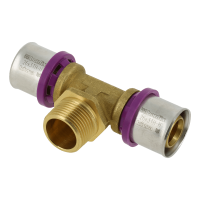 BONFIX Alu-pers messing perskoppeling persfitting buitendraad T-stuk 26mm x 3/4inch x 26mm