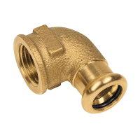 BONFIX press fitting red copper elbow 90 degrees female thread 15mm x 3/8inch FRp