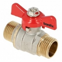 BONFIX brass threaded fitting ball valve red butterfly knob 3/4inch RR