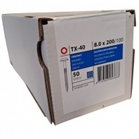 Tellerkopschroeven 8.0 x 200 deeldraad - 50 stuks