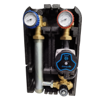 EnergyBy complete pompgroep DN25 met circulatiepomp 180 mm en thermostatisch mengventiel (25–50 °C)
