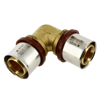 Bonfix Alu-pers kniekoppeling 32 x 32 mm messing persfitting (bocht 90°)