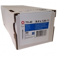 Tellerkopschroeven 8.0 x 120 deeldraad - 50 stuks