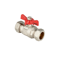 BONFIX messing kogelkraan met vlindergreep en knelfitting 15mm FF