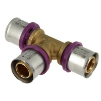 Bonfix Alu-pers T-stuk 26 x 26 x 26 mm messing persfitting