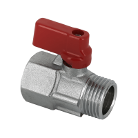 BONFIX messing minikogelkraan met rode knop 1/2inch RRp