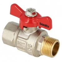 BONFIX messing draadfitting kogelkraan rode vlindergreep 1inch RRp