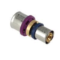 BONFIX Alu-pers - messing perskoppeling / persfitting - verloopkoppeling recht 26mm x 20mm