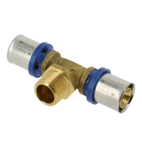 BONFIX Alu-pers messing persfitting T-stuk 20mm x 3/4inch x 20mm