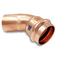 AesPRES Uniko koper persfitting insteekbocht 45 graden 22mm