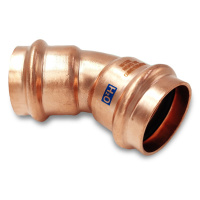 AesPRES Uniko koper persfitting bocht 45 graden 22mm