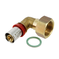 BONFIX Alu-pers messing persfitting bocht / knie wartelkoppeling 16mm x 1/2inch