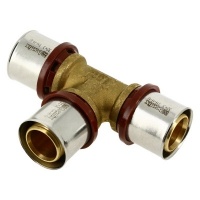 Bonfix Alu-pers T-stuk 32 x 32 x 32 mm messing persfitting