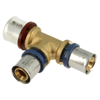 BONFIX Alu-pers - messing perskoppeling / persfitting - T-stuk verloop 32mm x 20mm x 20mm